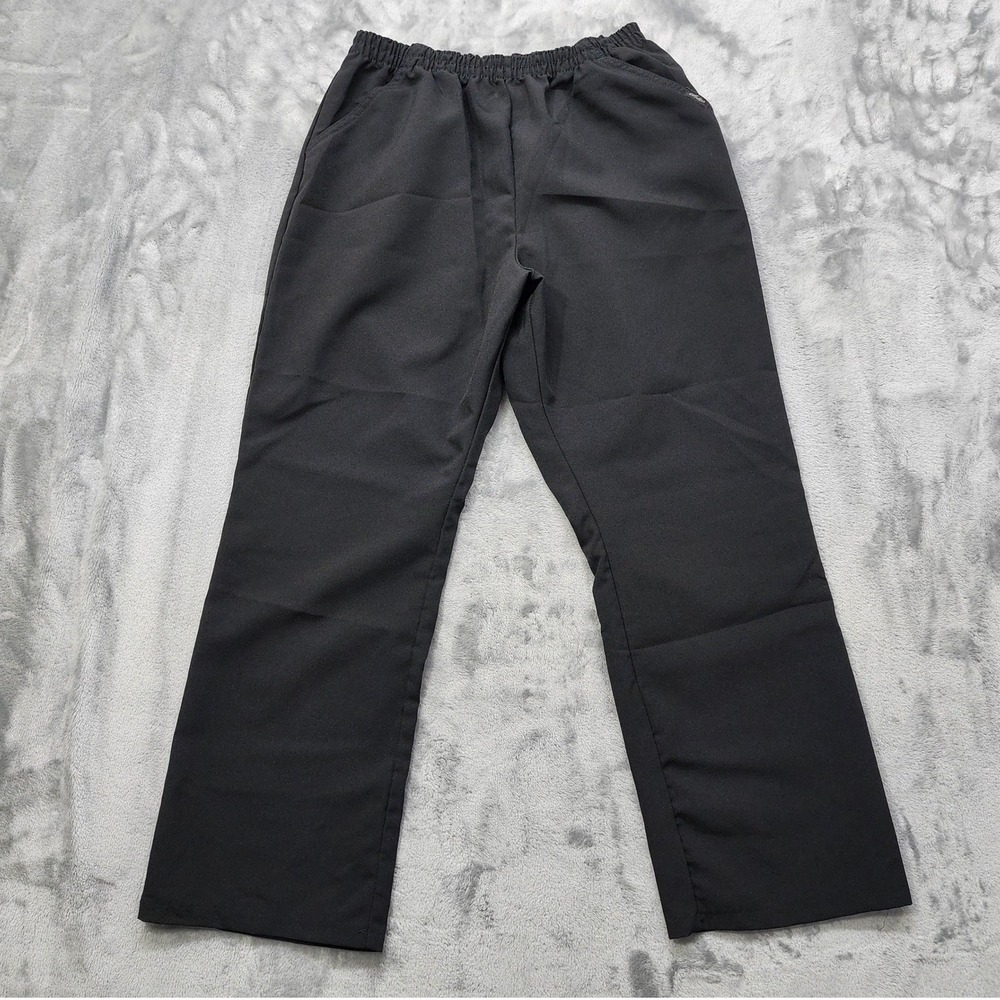 Vintage Chic Pants Womens 16 PETITE Black Pull On Elastic‎ Waist Straight Casual